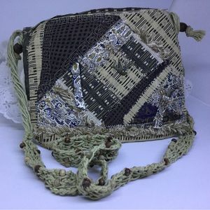 New Handcrafted Crazy Patch Crossbody Neutral All Year Wear Purse